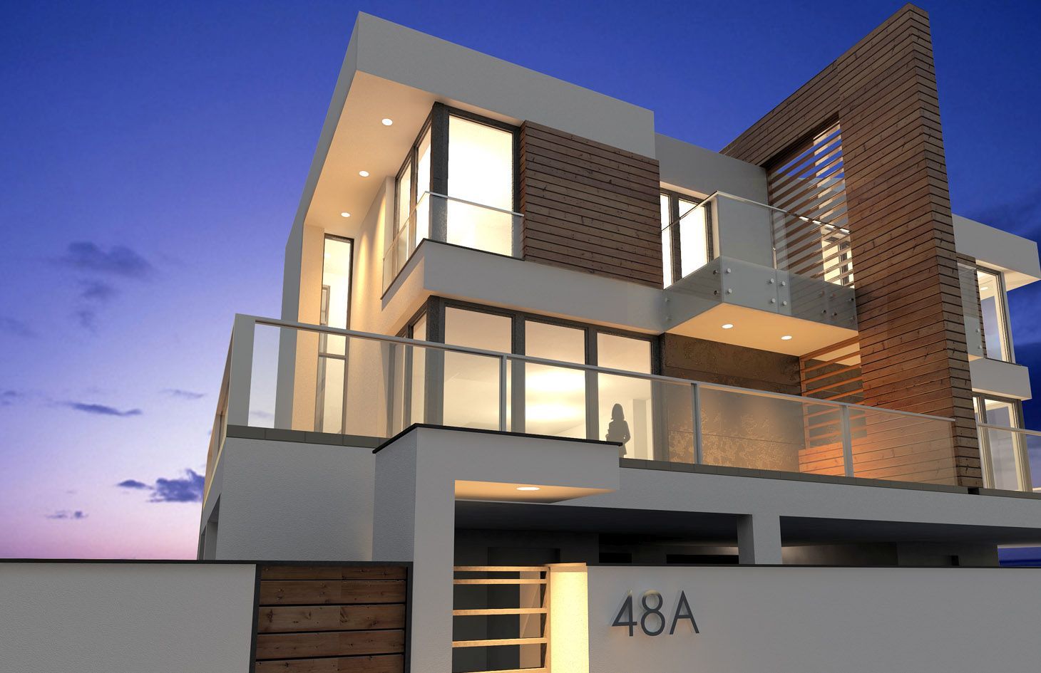 Widok domu o zmierzchu